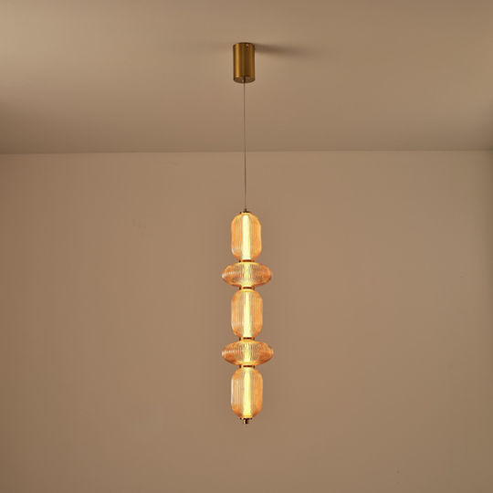 Eurolamp Verena LED Κρεμαστό Φωτιστικό Μελί 25x86x146εκ.