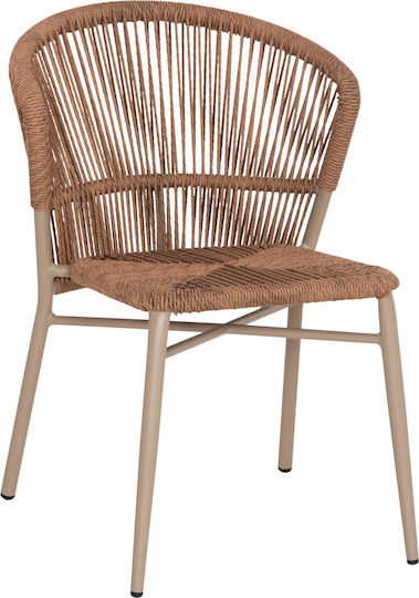 Outdoor Chair Aluminum Lynn Cappuccino 57x62x78cm