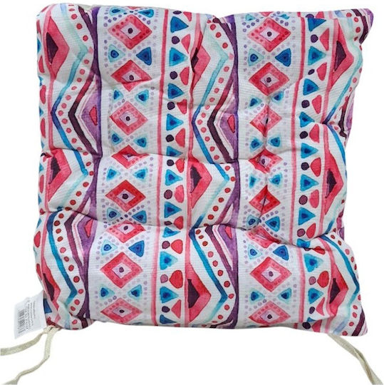 Garden Chair Cushion White/Pink/Purple 40x40cm