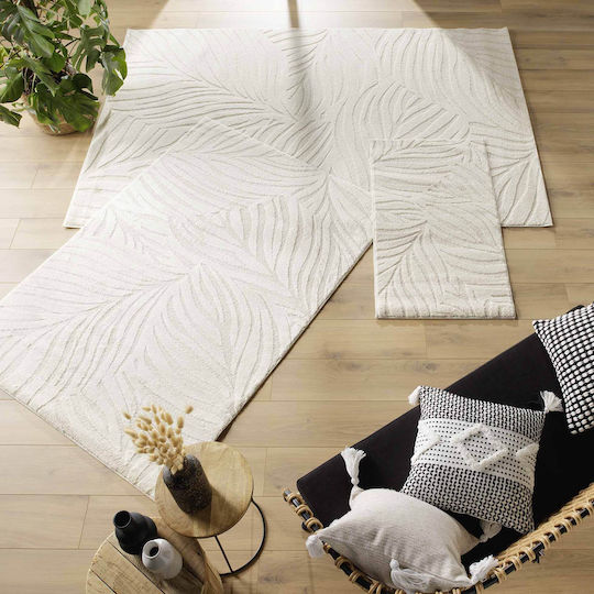 L-c Ancara Wohnzimmer Teppich Rechteckig Zottelig Ecru 160x230cm