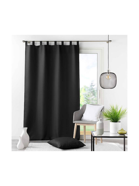 Κουρτίνα με Τιράντες Essentiel Black 140x260εκ.