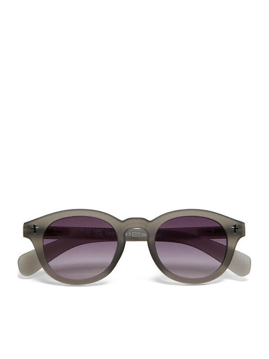 Okkia Unisex Sunglasses with Gray Frame and Gray Gradient Lens OK048-TSM