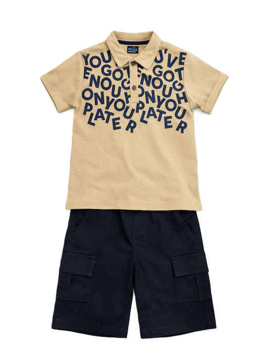 Restart Kids Set with Shorts Summer 2 Pieces Beige