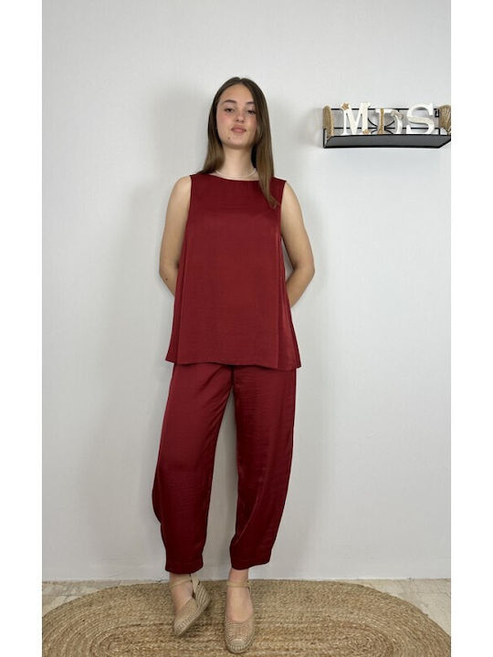 Moutaki Women's Satin Trousers Chilli