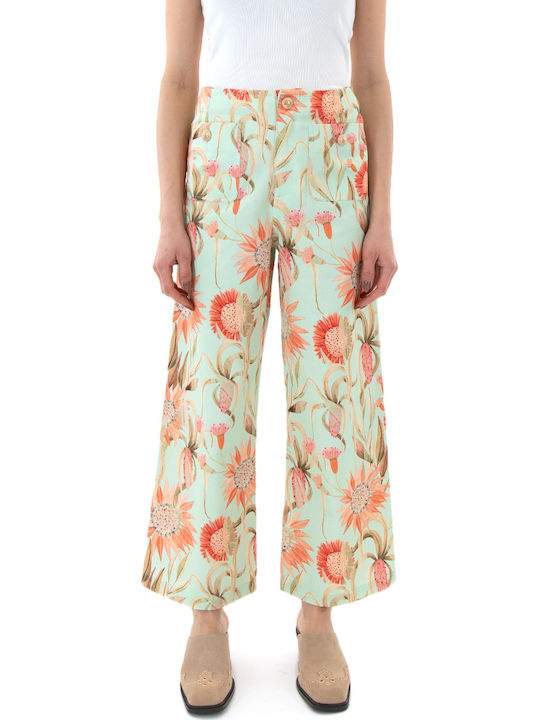 MY T Damen Hochgeschnittene Baumwoll-Set Pantaloons Blumen Orange MY T Damen Hochgeschnittene Baumwoll-Set Pantaloons Blumen Orange
