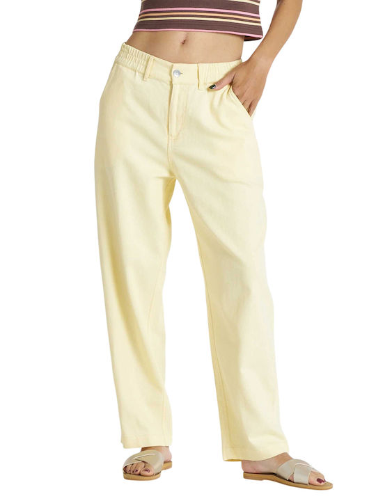 Break My Soul Women's Fabric Trousers Yellow