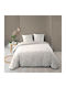Cotton Duvet Cover King Size 260x240 L-c Morgane Natural