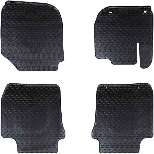vidaXL Set Front and Back Car Mats 4 Pieces for Honda Jazz and HR-V Black