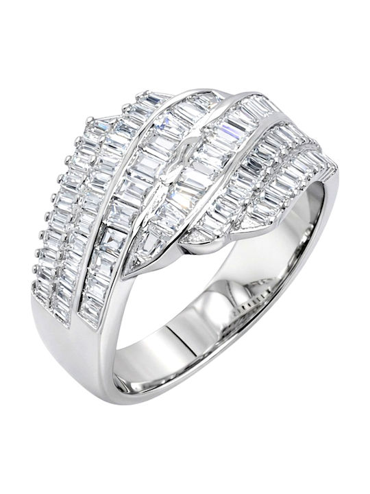 Xrisokosmima Women's Ring with Zircon from Silver