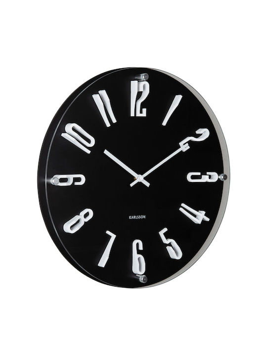 Karlsson Esencia Elevated Wanduhr Schwarz 40x5.5cm