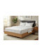 Limneos Single Cotton Sheets Set Sweet Sleep Floris Beige 160x270cm