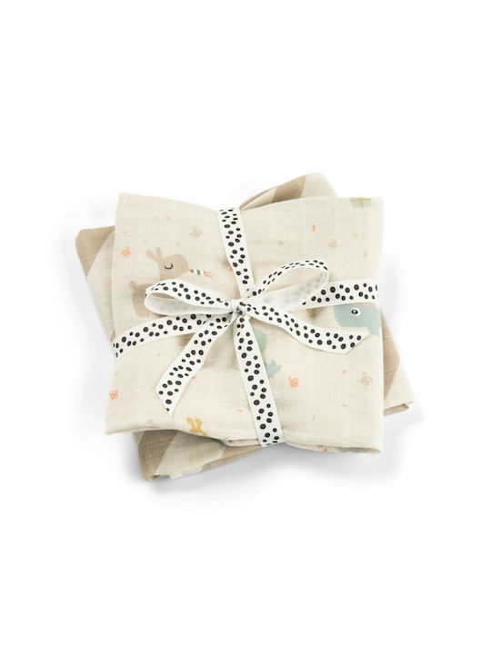 Done by Deer Muslin Beige Swaddle Blankets 65x65cm 2 Pieces