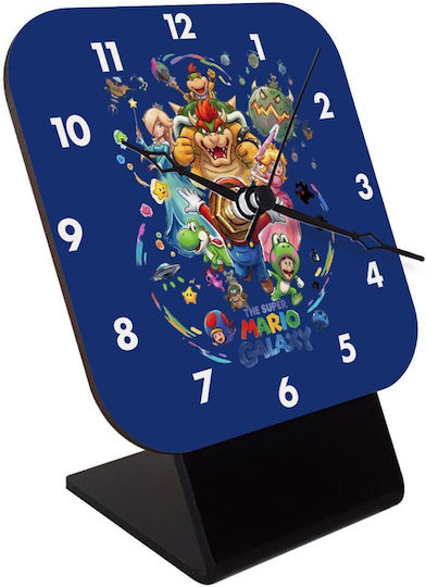 Koupakoupa Mario Galaxy Tischuhr mit Zeigern Holz KP_33764_clock-desk-square