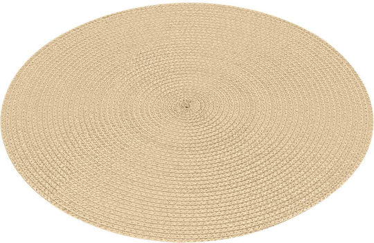 Zebulon Round Plastic Beige Placemat 35cm