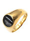 Poco Loco Herren Stahl Vergoldeter Ring