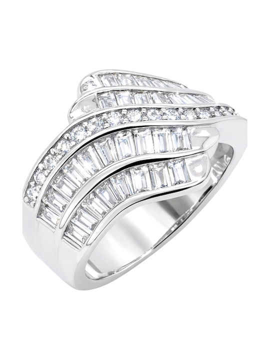 Xrisokosmima Women's Ring with Zircon from Silver