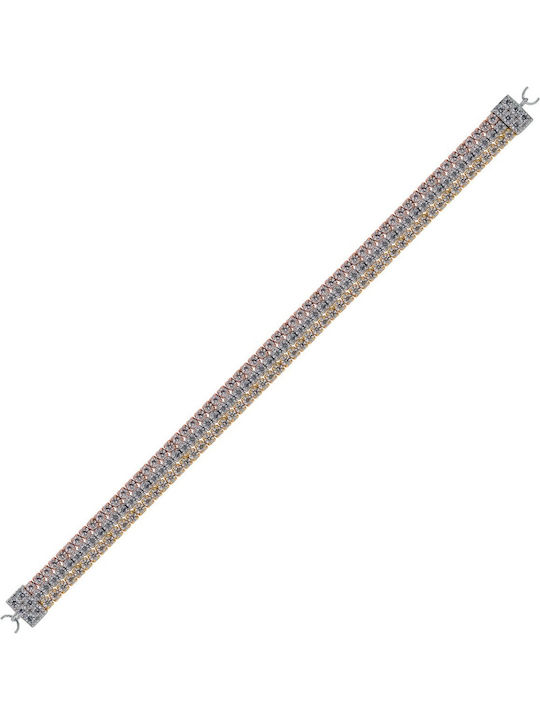 Prince Silvero Women's Riviera Silver Gold Plated Bracelet 15cm