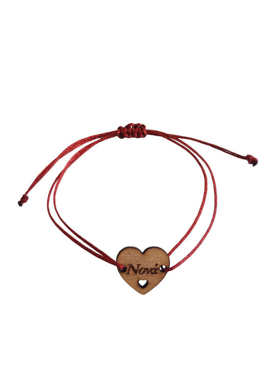 Jeenie Women's Bracelet with Heart Design Made of Cord