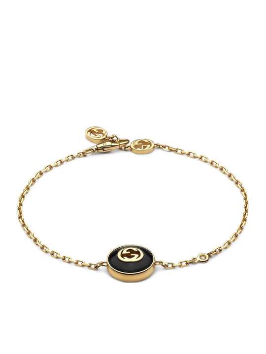 Gucci Дамска Гривна Верига от Злато 18К с Диамант 17cm