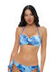 Strapless Bikini Top C Cup Floral Σιελ