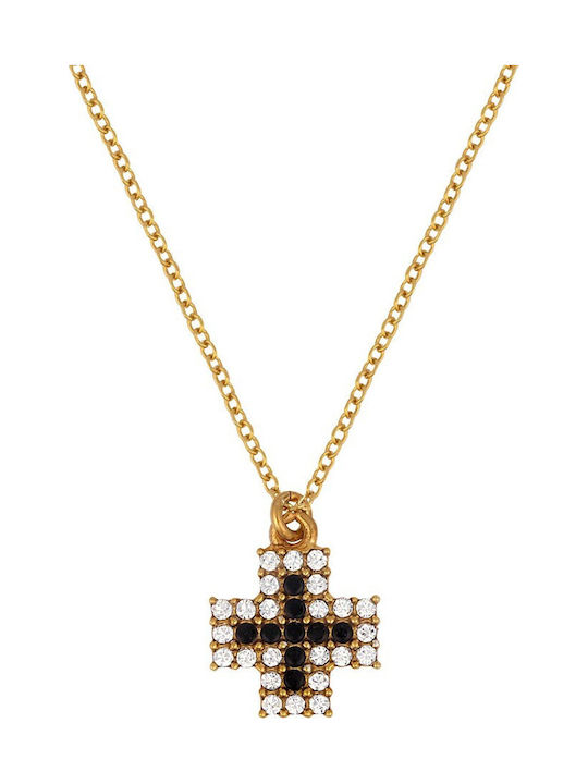 Verorama Cross from Gold Plated Silver with Chain