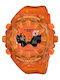 Casio Digital Men's Battery Watch with Orange Rubber Strap