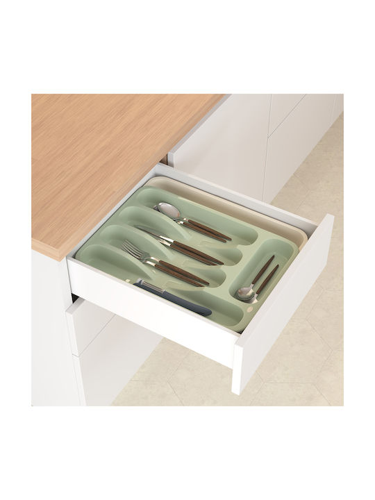 5Five Opening Plastic Drawer Cutlery Tray 48.5x34x6cm Green