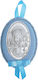 Heiligenikone Blauheilige Maria Christus Silber 950o 11 cm Breite 8 cm Höhe