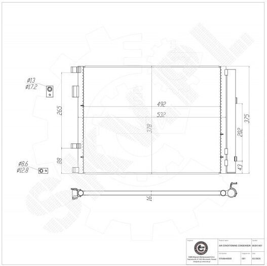 Кондензатор Климатик A/C Изсушител Kia Rio Iv Stonic 97606h8300