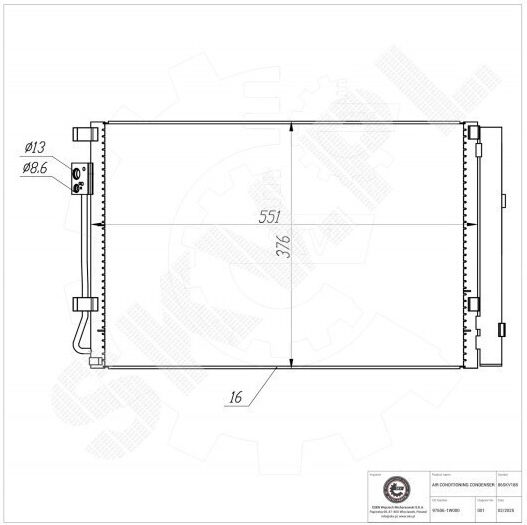 Condensator Climatizare Hyundai Accent IV Kia Rio III 976061W000