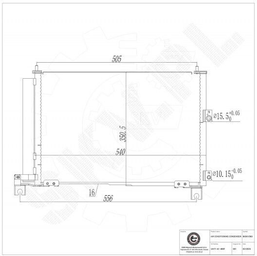 Συμπυκνωτής Κλιματισμού Ford Ranger Mazda B-series Bt-50 Αφυγραντήρα Uh7161480f
