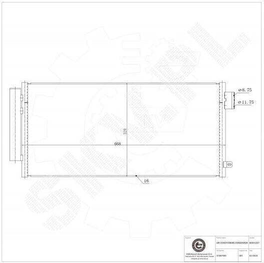 Air Conditioning Condenser Fiat 500L Tipo A/C Dryer 51887955