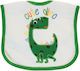 Baby Tone Cute Green Dino Fabric Baby Bib with Hoop & Loop Fastener Cute Green Dino