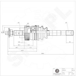 Ημιαξόνιο Jeep Cherokee Grand Cherokee Wrangler I Ii Εμπρός Αριστερό 4713189 Ημιαξόνιο Jeep Cherokee Grand Cherokee Wrangler I Ii Εμπρός Αριστερό 4713189