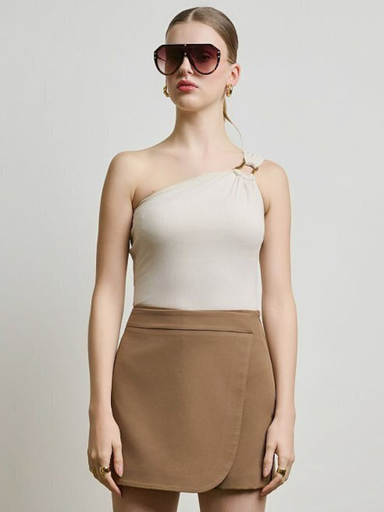 Asymmetrisches Damen-Bodysuit Mit Metallischer ...