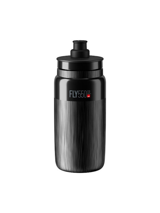 Elite Fly Παγούρι Πλαστικό Ποδηλάτου 550ml Μαύρο