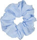 Gestreifte Scrunchy Hellblaue Haargummis