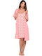 Clio Lingerie Maternity And Breastfeeding Robe In Pink Color