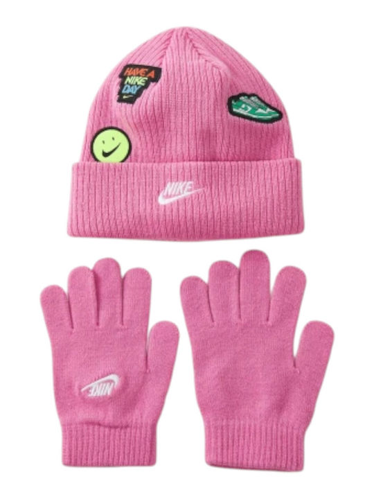 Peak Beanie Unisex Σκούφος Πλεκτός σε Ροζ χρώμα