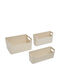 5Five Plastic Storage Box with Lid Beige 3 Pieces