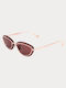 Kenzo Women's Sunglasses with Rose Gold Metallic Frame and Red Lens
