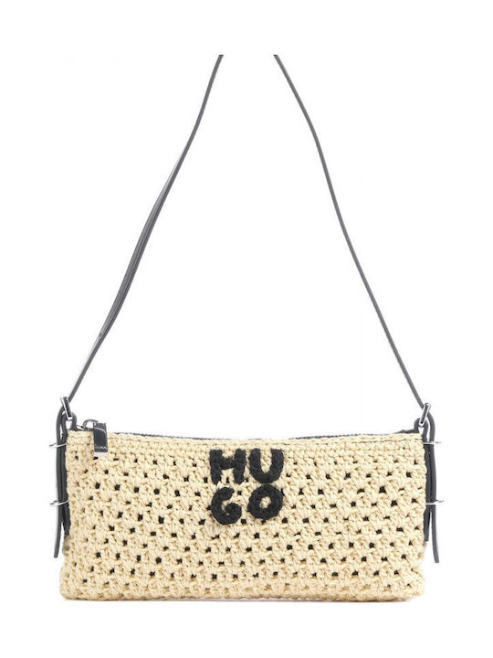 Hugo Rattan Damen Schultertasche Beiges