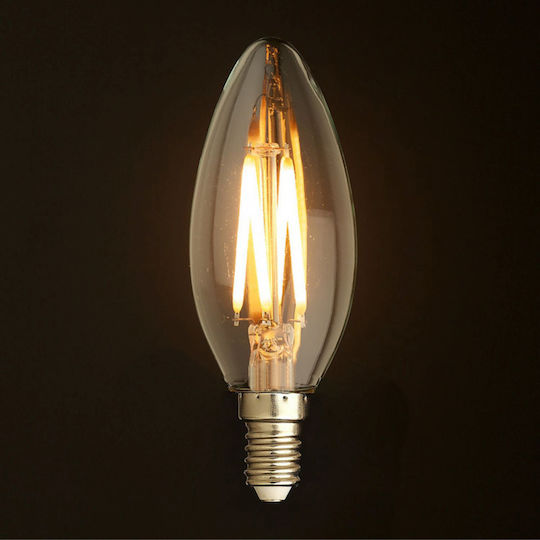Lightplanet Bec LED 4W Pentru Bază De Bec E14 și Formă C35 Alb Cald
