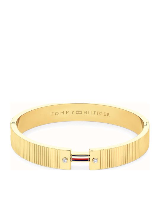 Tommy Hilfiger Women's Bracelet Handcuff Stainless Steel Gold Plated 19cm