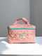 Toiletry Bag Plaid Bows Red Medium