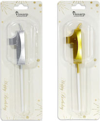 Viosarp Geburtstagskerzen Gold und Silber Nummer 1 VC090-1