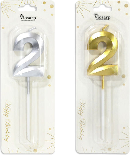 Birthday Candles Gold and Silver Number 2 Vc090-2