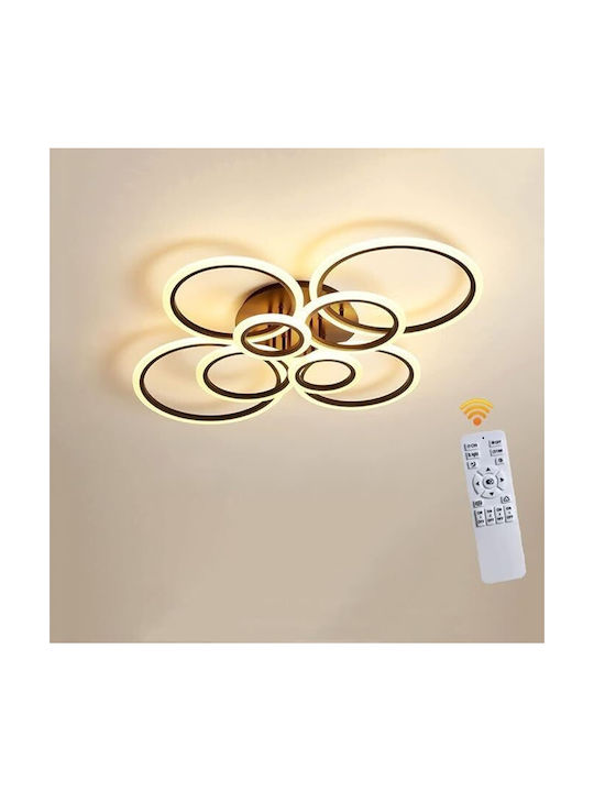 Lightplanet Πλαφονιέρα Οροφής Μαύρη με Ενσωματωμένο LED και Τηλεχειριστήριο