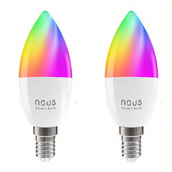 Nous Becuri Inteligente LED 4.5W E14 RGB 2 Bucăți