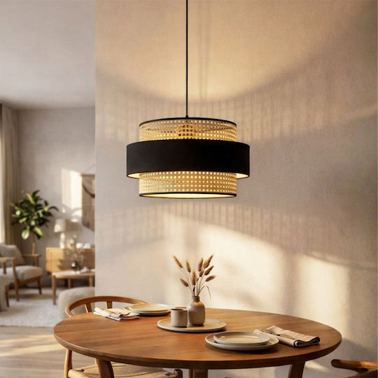 Megapap Orvia Κρεμαστό Φωτιστικό Μαύρο με Ντουί E27 30x30x70εκ.